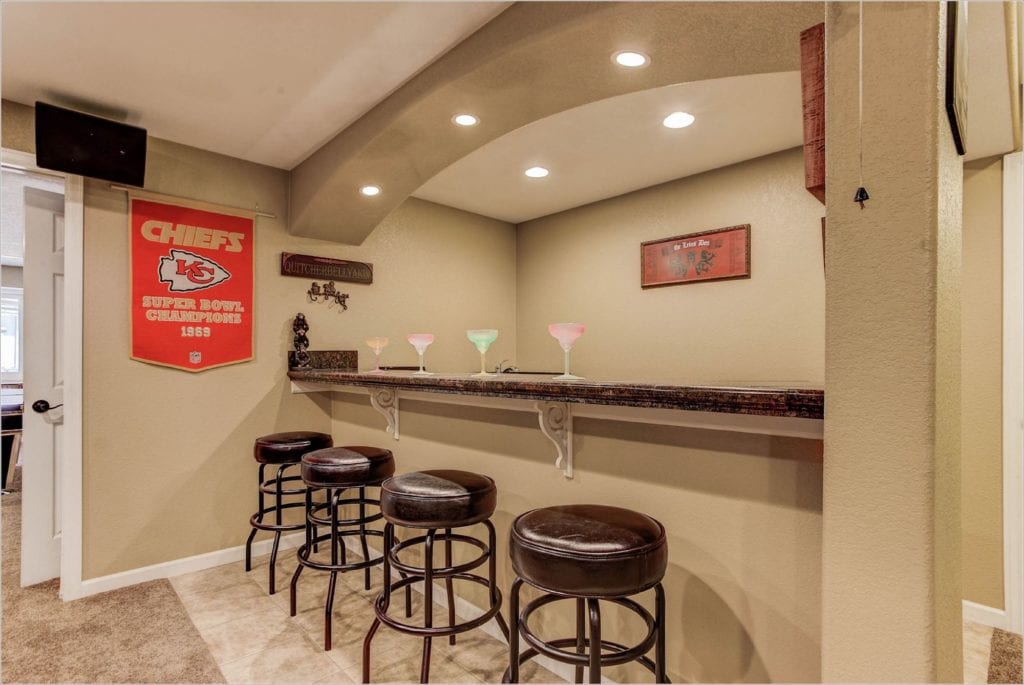 The wet bar in the basement.