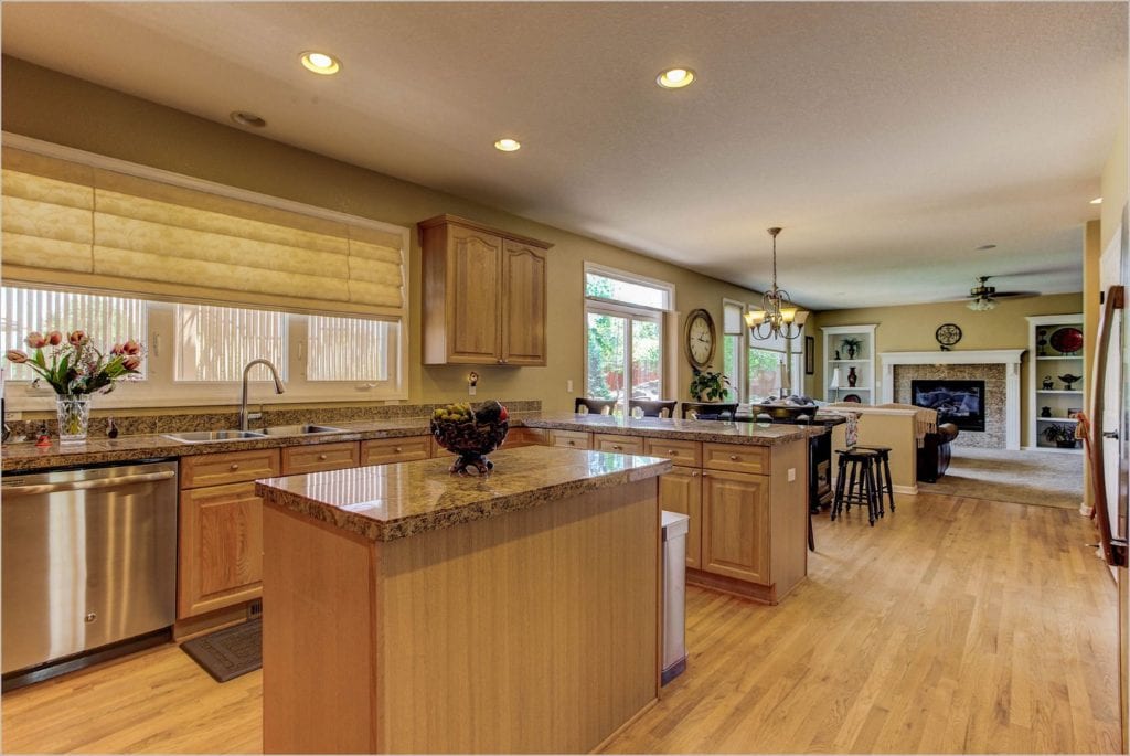 The kitchen is perfect for entertaining.