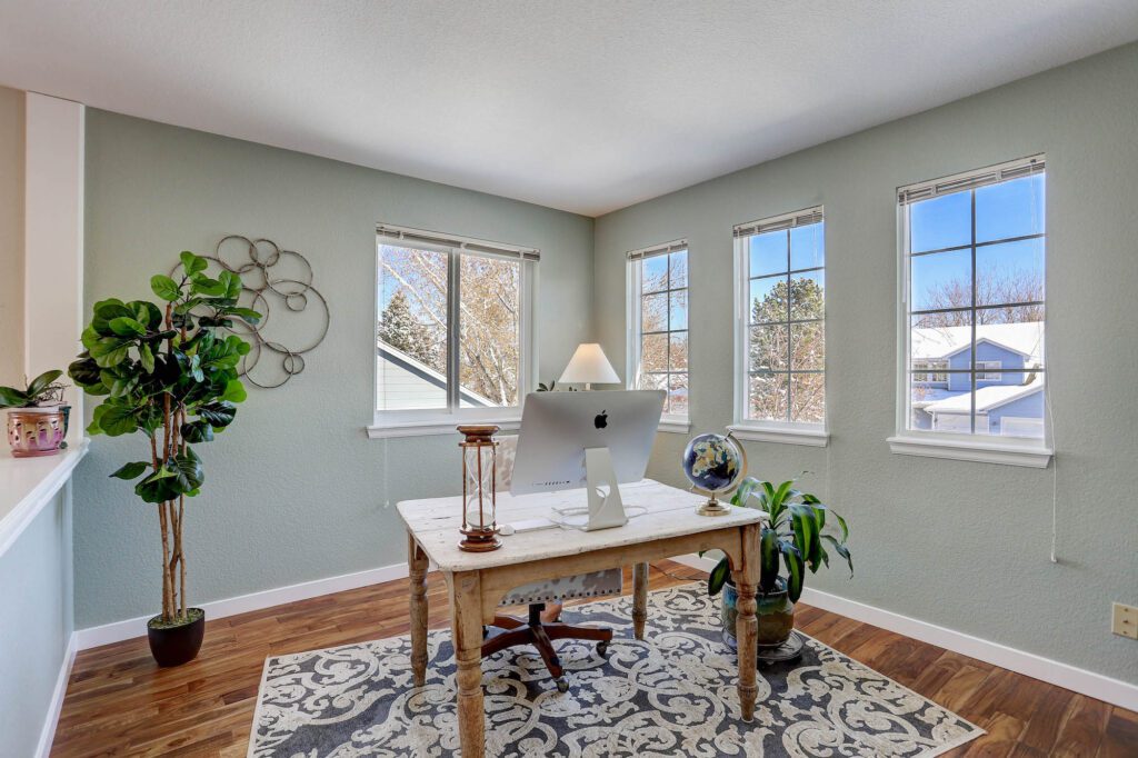 Photograph of a staged office to help a house sell faster